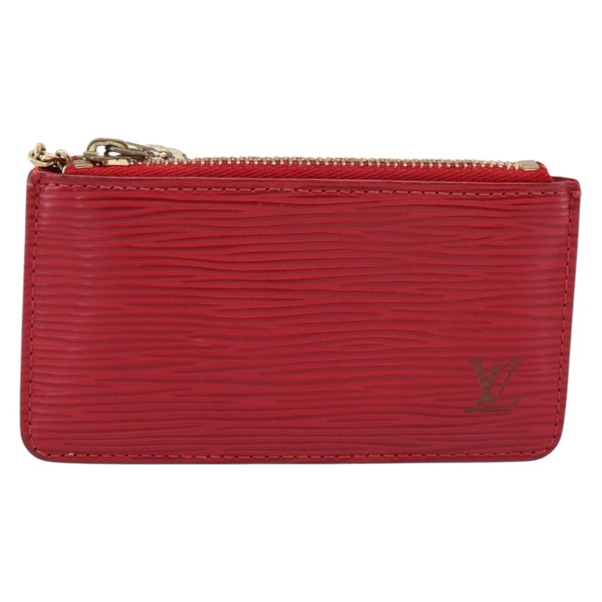 LOUIS VUITTON Epi Pochette Cles Coin Purse Red M63807 LV Auth 201546