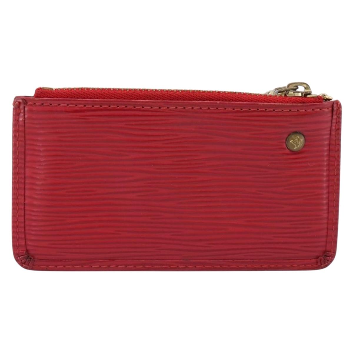 LOUIS VUITTON Epi Pochette Cles Coin Purse Red M63807 LV Auth 201546