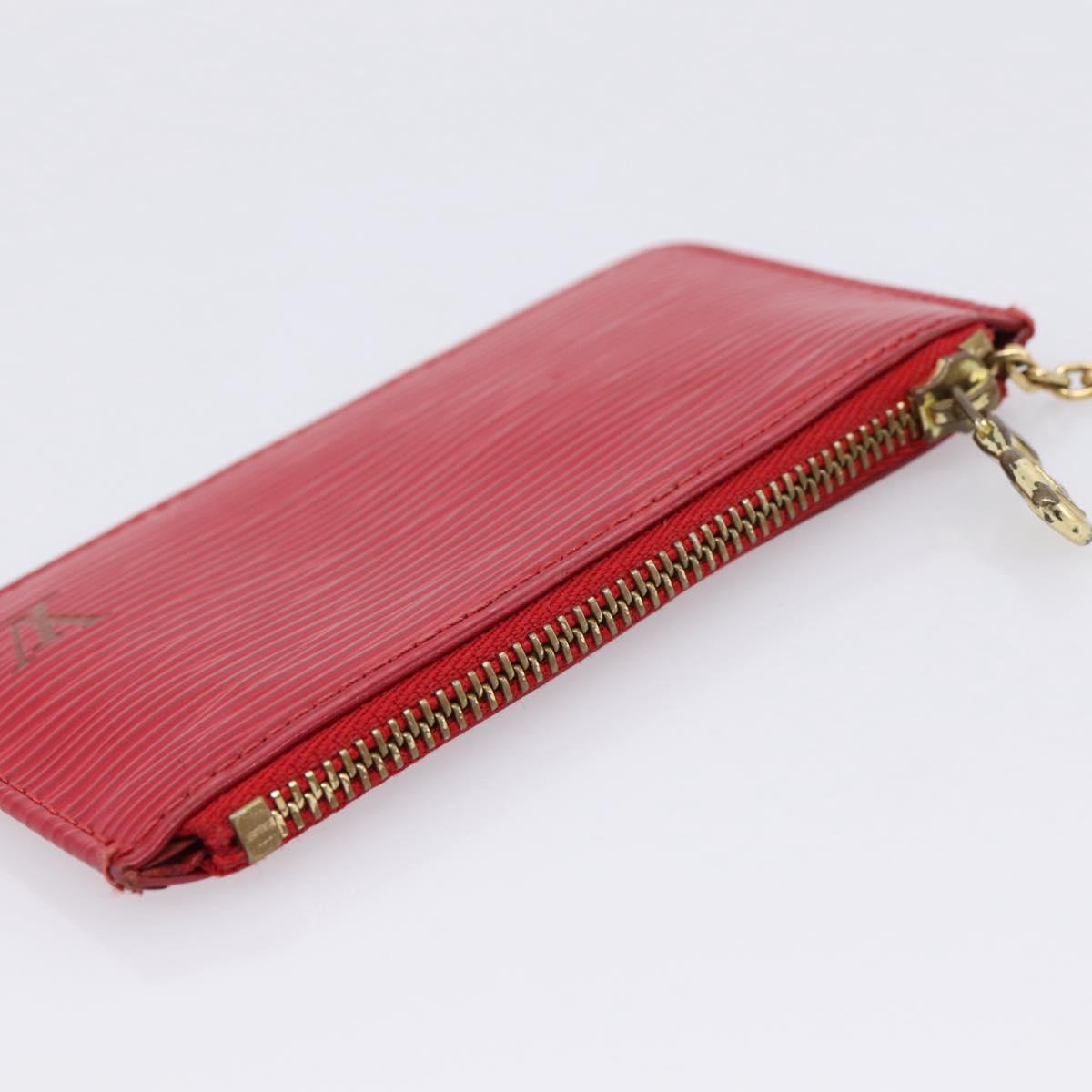 LOUIS VUITTON Epi Pochette Cles Coin Purse Red M63807 LV Auth 201546