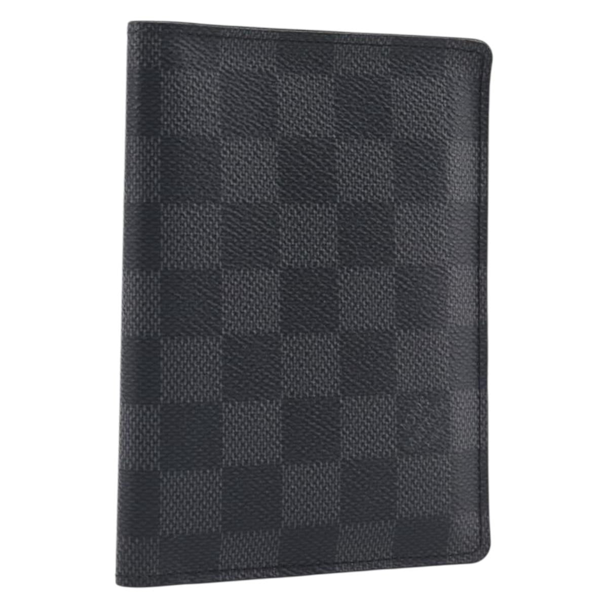 LOUIS VUITTON Damier Graphite Couverture passport Case N64411 LV Auth 201547A