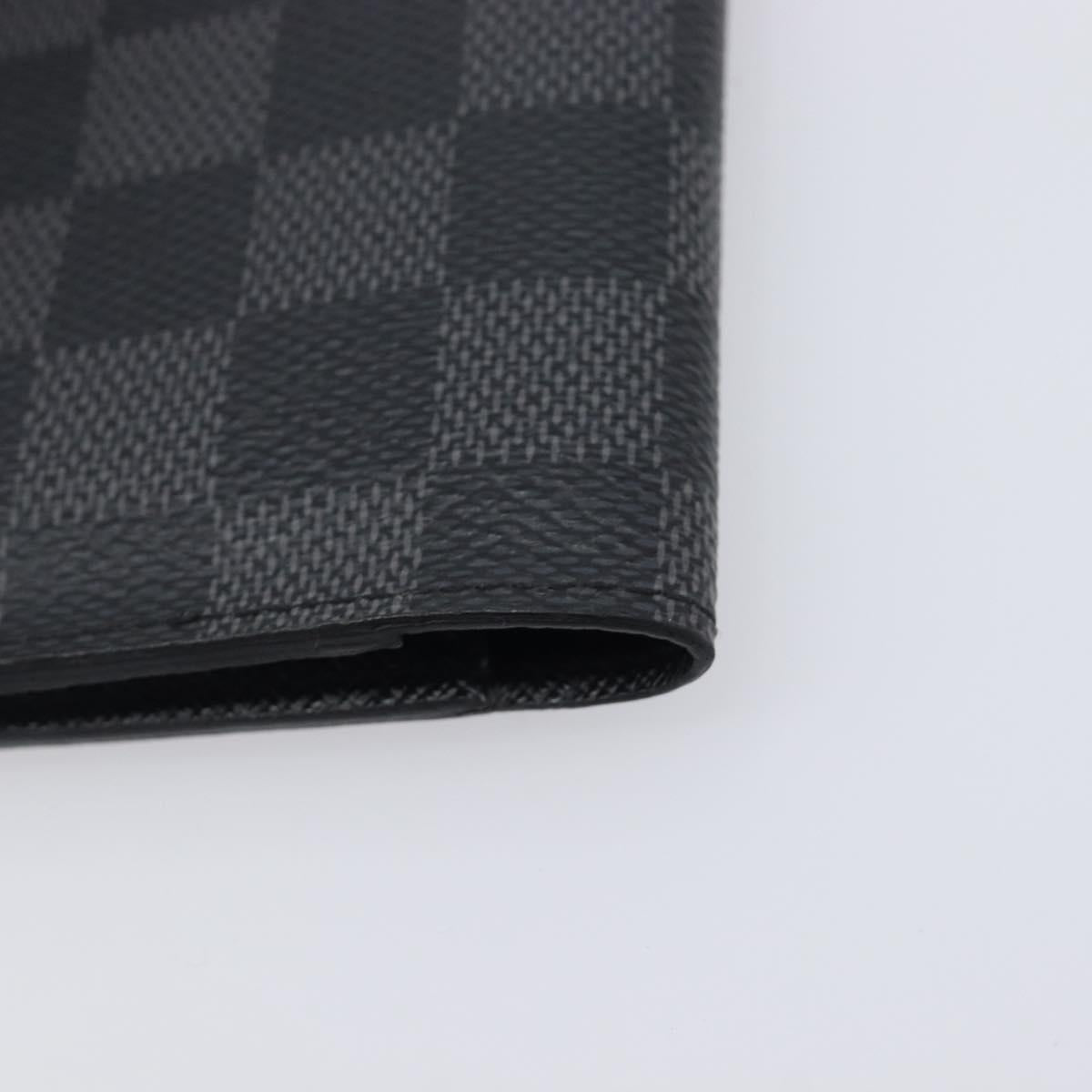 LOUIS VUITTON Damier Graphite Couverture passport Case N64411 LV Auth 201547A