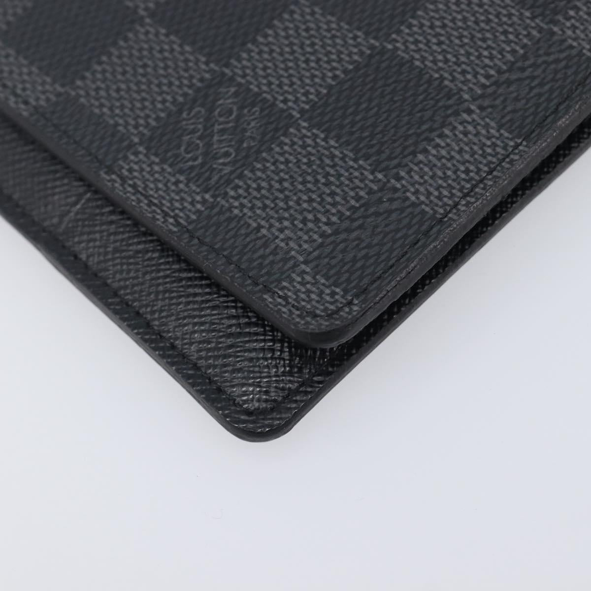 LOUIS VUITTON Damier Graphite Couverture passport Case N64411 LV Auth 201547A