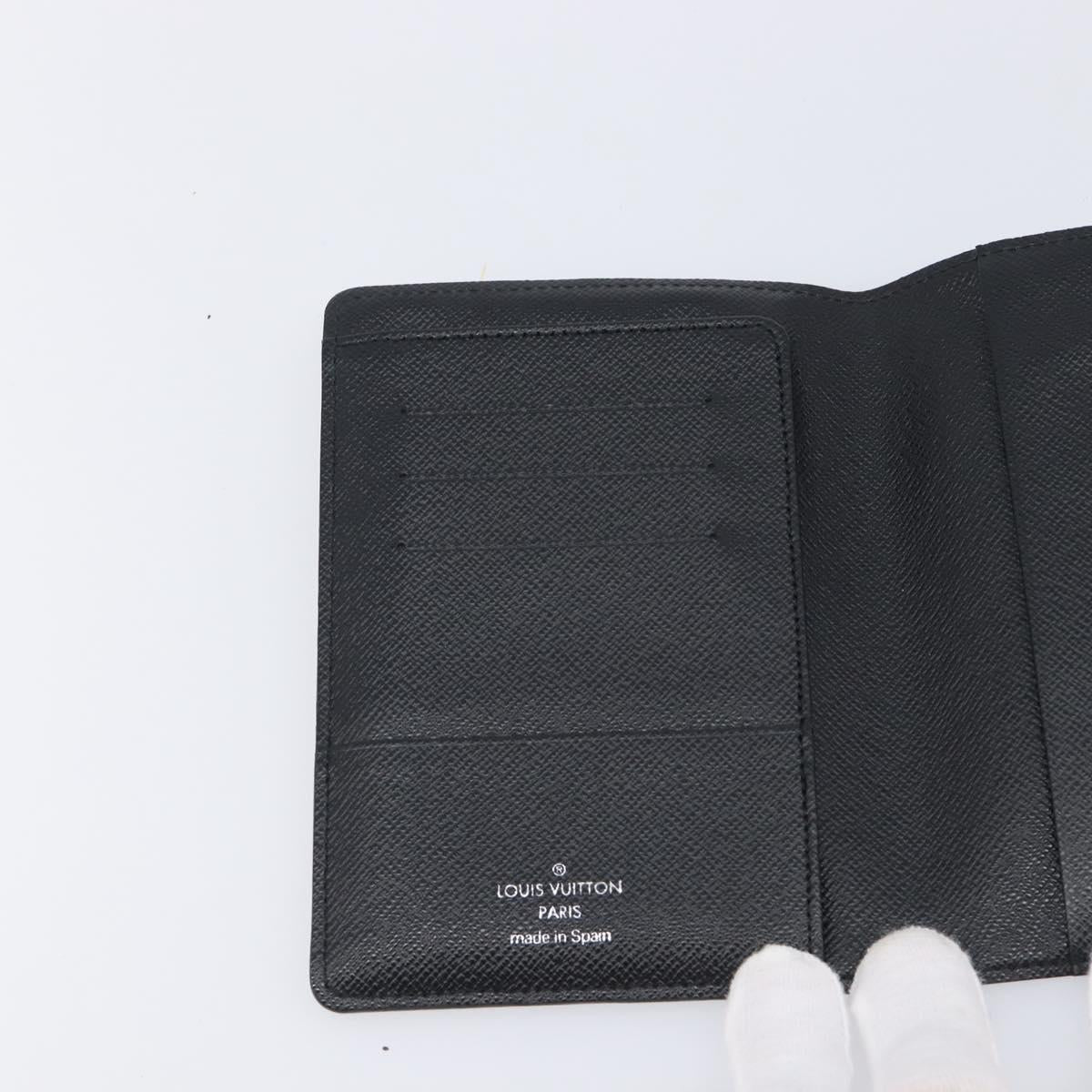 LOUIS VUITTON Damier Graphite Couverture passport Case N64411 LV Auth 201547A