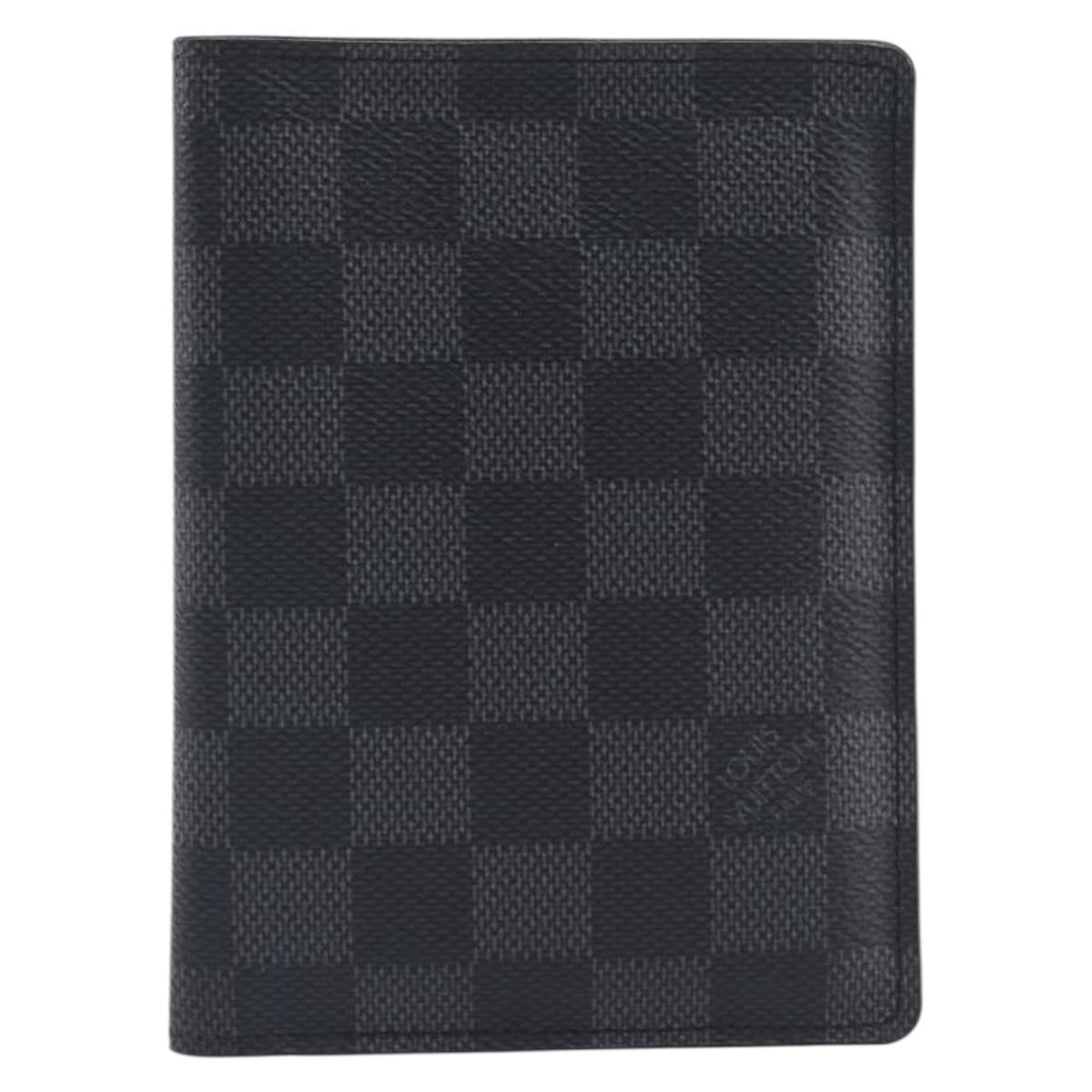 LOUIS VUITTON Damier Graphite Couverture passport Case N64411 LV Auth 201547A