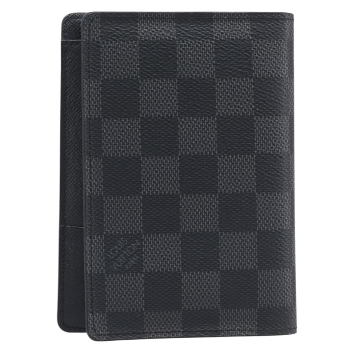 LOUIS VUITTON Damier Graphite Couverture passport Case N64411 LV Auth 201547A