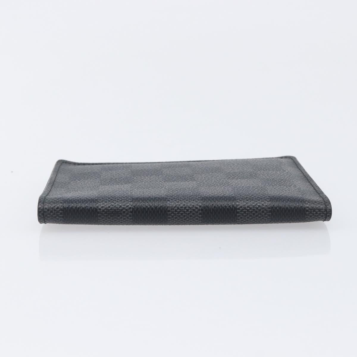 LOUIS VUITTON Damier Graphite Couverture passport Case N64411 LV Auth 201547A