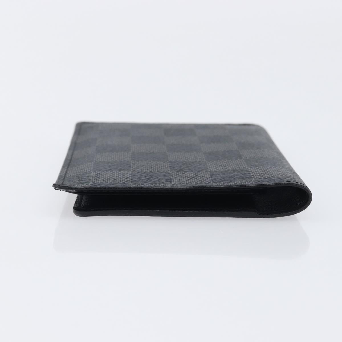 LOUIS VUITTON Damier Graphite Couverture passport Case N64411 LV Auth 201547A