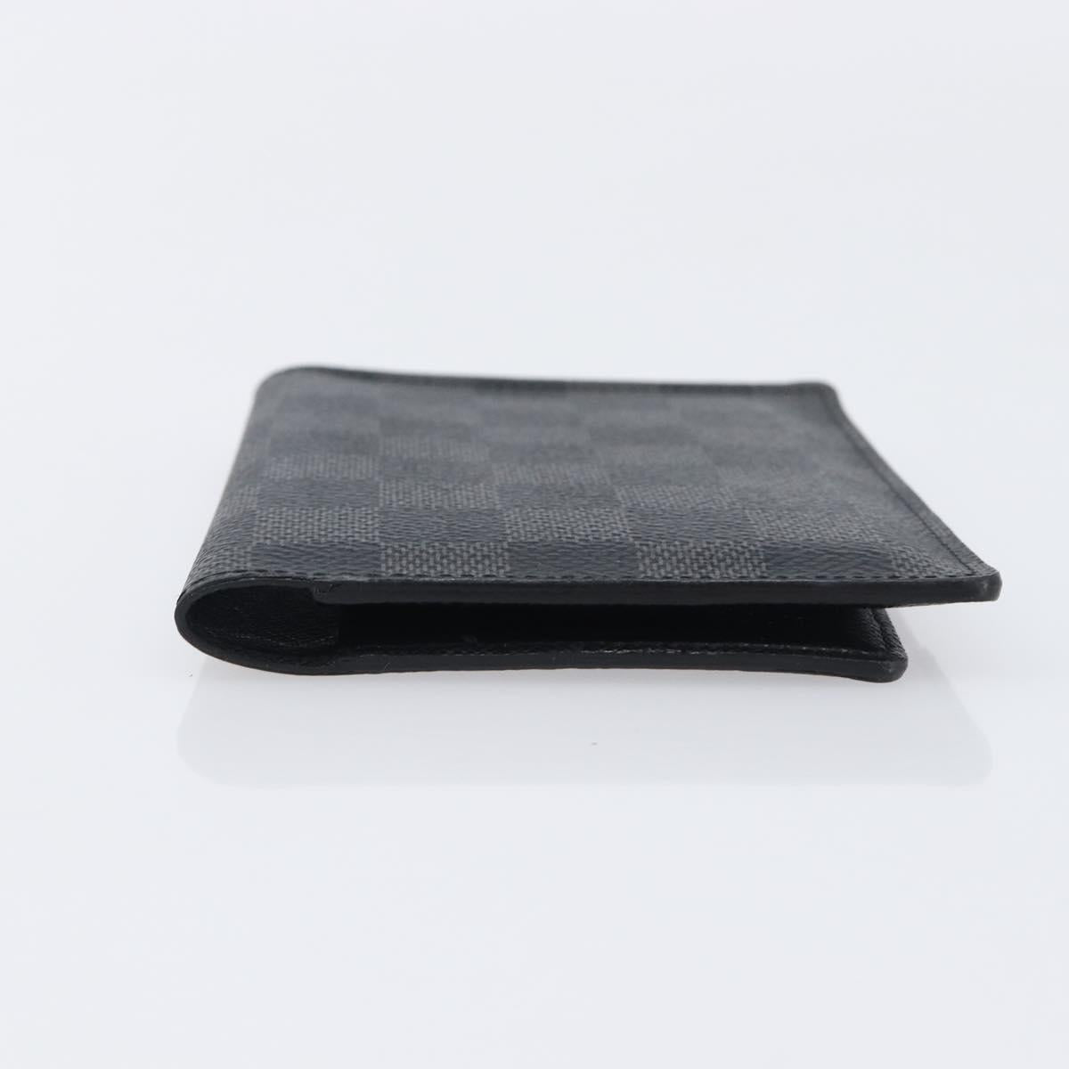 LOUIS VUITTON Damier Graphite Couverture passport Case N64411 LV Auth 201547A