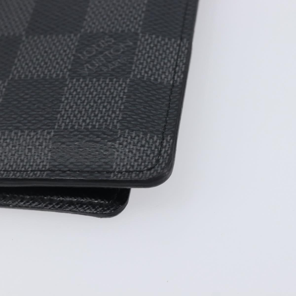 LOUIS VUITTON Damier Graphite Couverture passport Case N64411 LV Auth 201547A