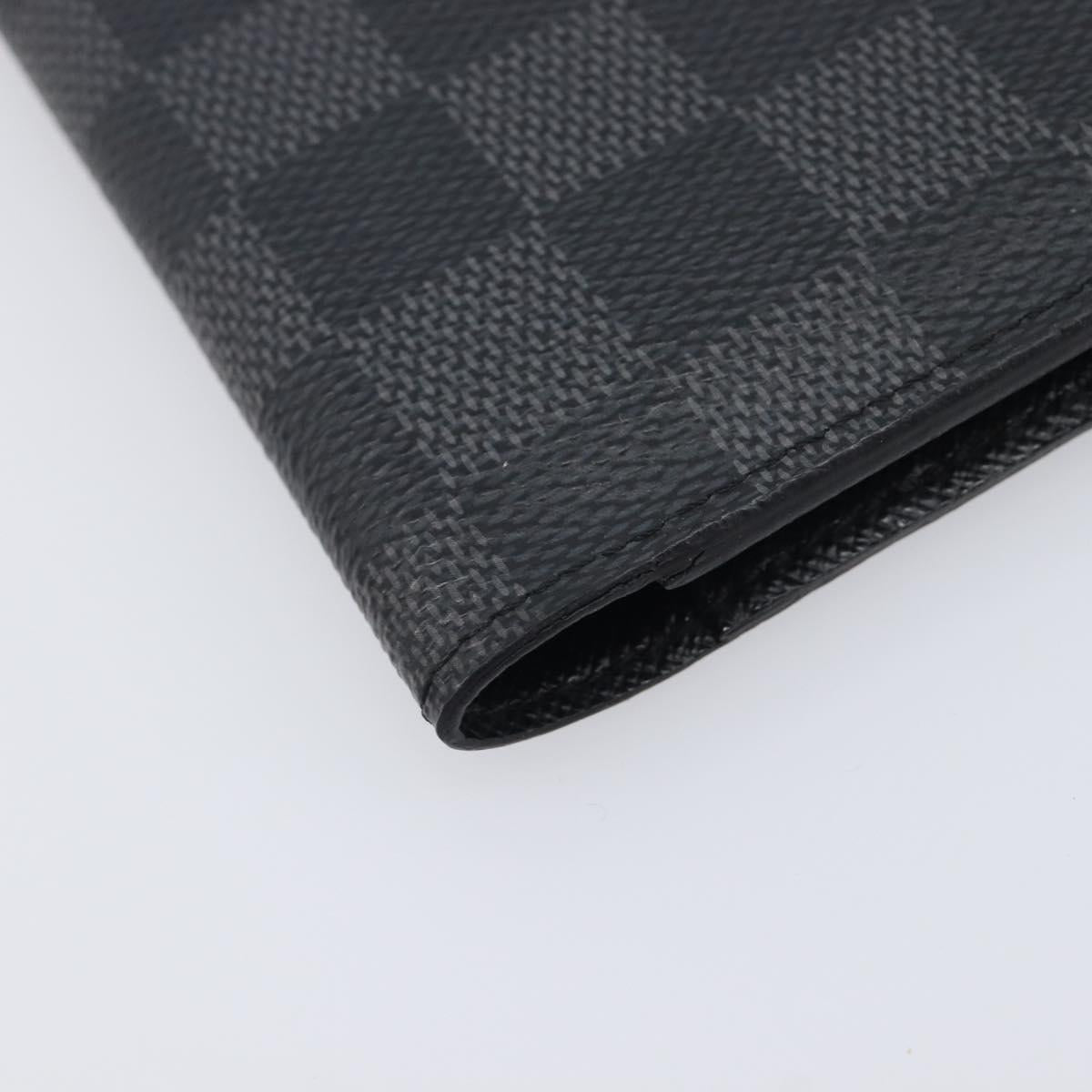 LOUIS VUITTON Damier Graphite Couverture passport Case N64411 LV Auth 201547A