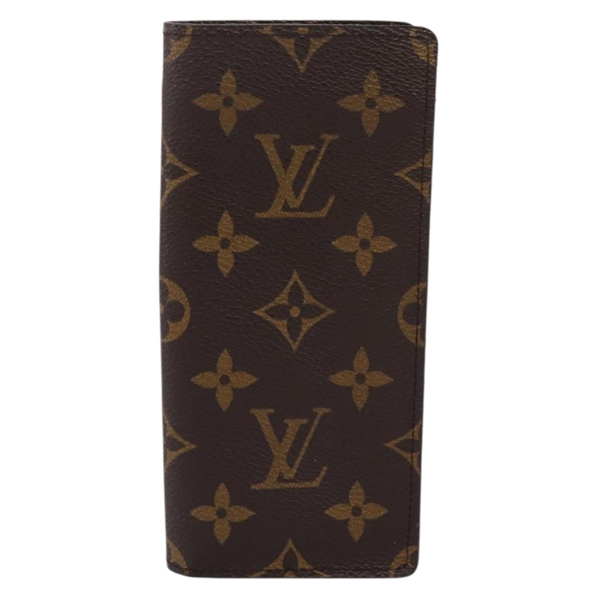 LOUIS VUITTON Monogram Etui Lunette Simple Glasses Case LV Auth 201559
