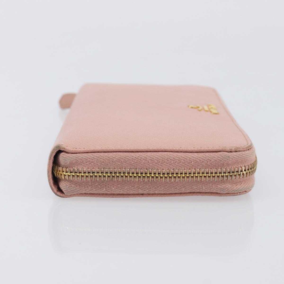 PRADA Long Wallet Safiano Leather Pink Gold Auth 201563A