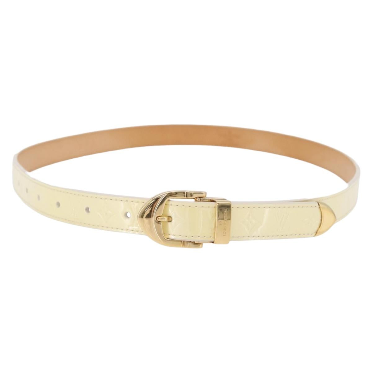 LOUIS VUITTON Monogram Vernis Belt 38.2"" 80/32 Perle RI1016 LV Auth 201570V