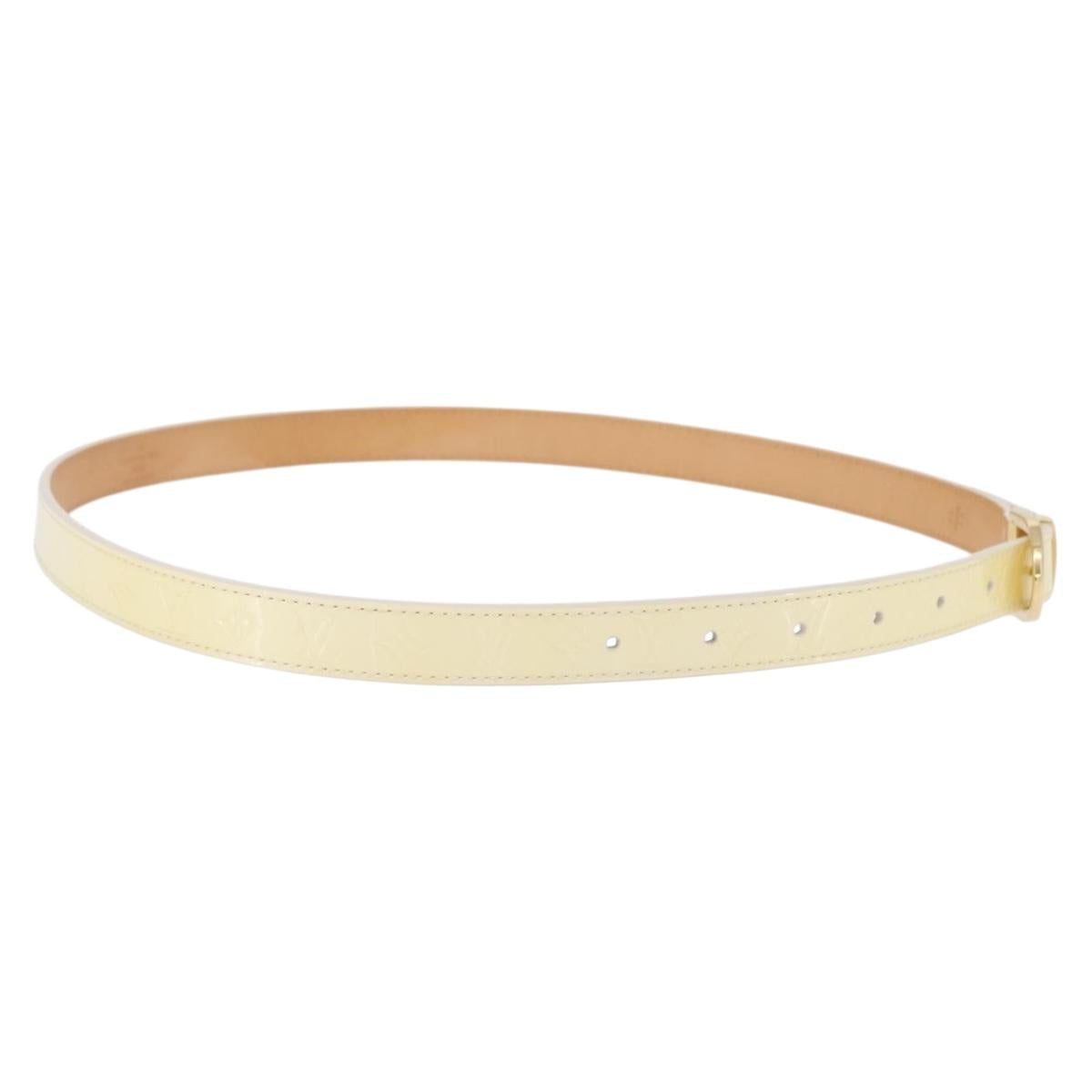 LOUIS VUITTON Monogram Vernis Belt 38.2"" 80/32 Perle RI1016 LV Auth 201570V