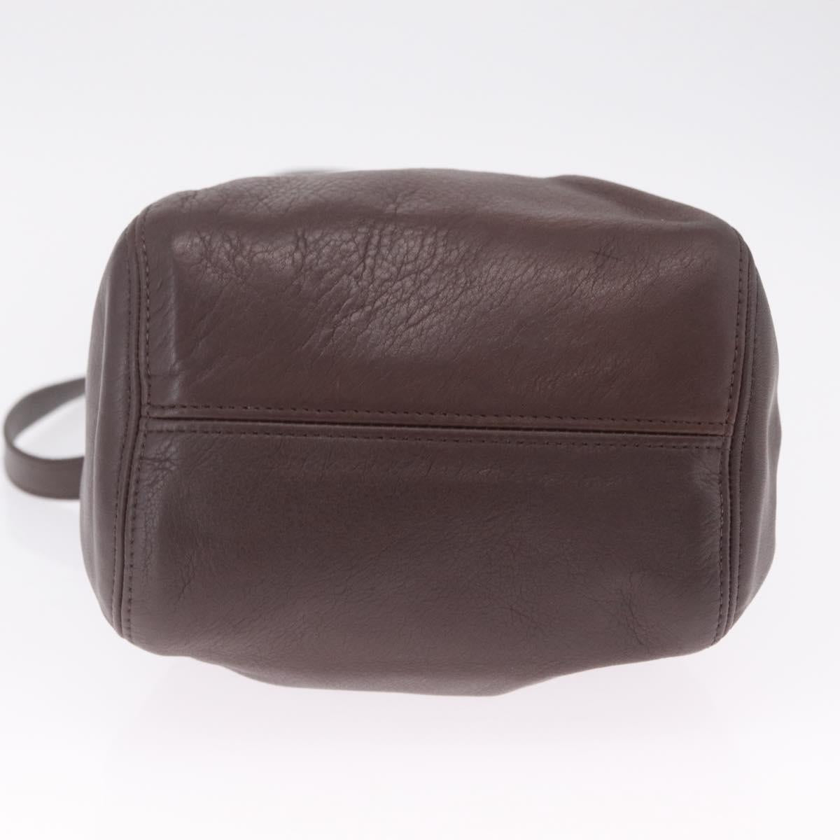 Coach Shoulder Bag Leather Brown Gold Auth 201696A