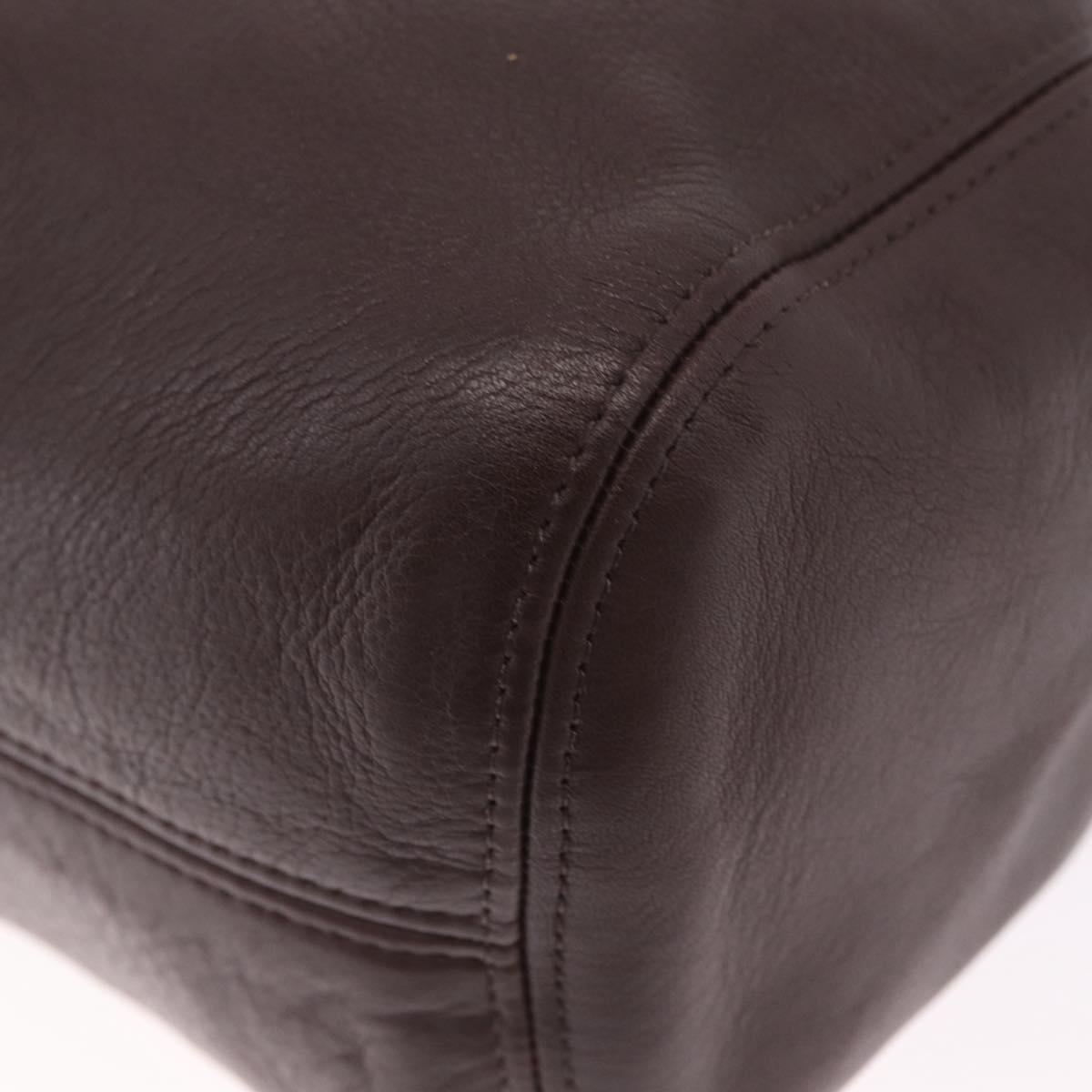 Coach Shoulder Bag Leather Brown Gold Auth 201696A