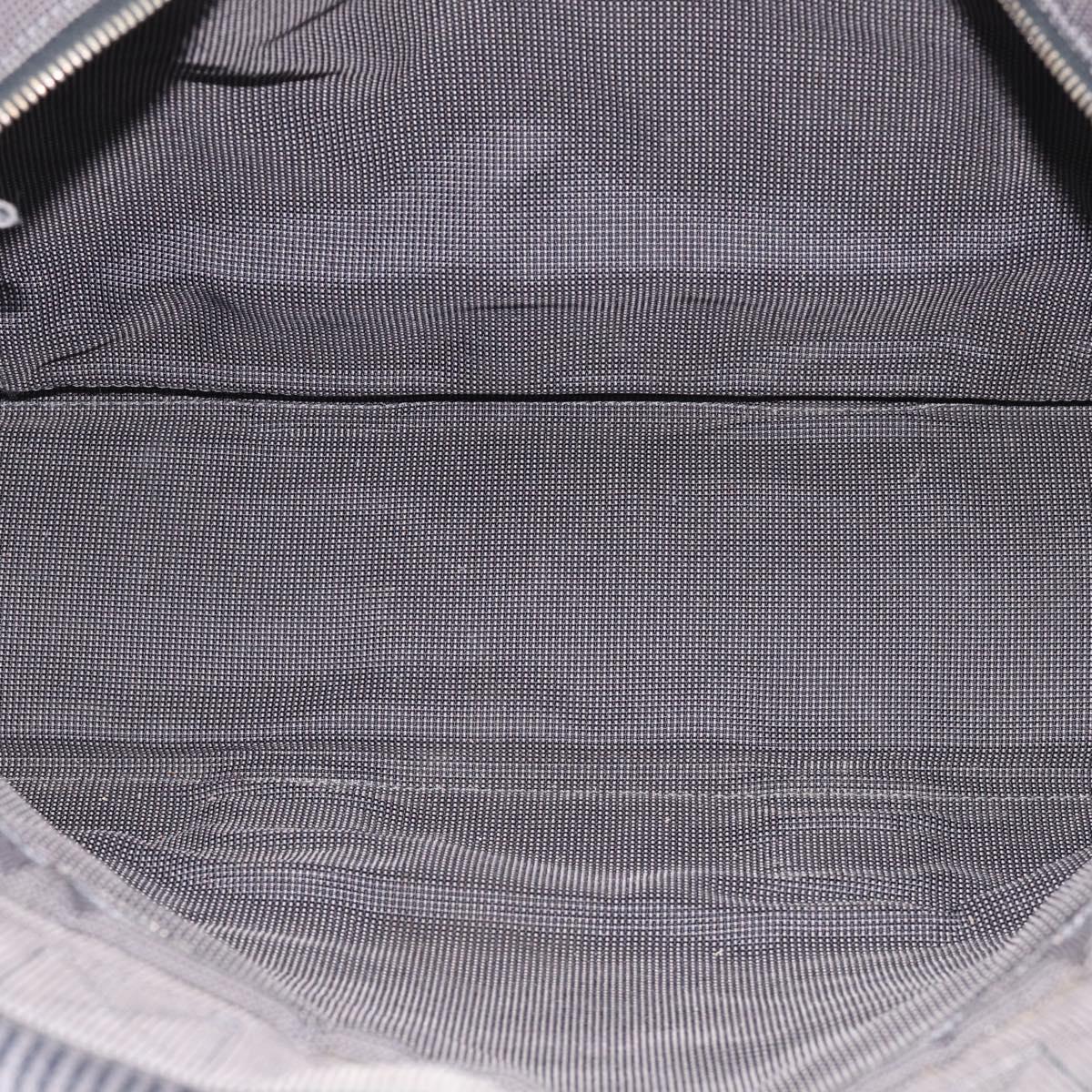 HERMES Her Line Tote MM Tote Bag Canvas Gray Silver Auth 201702
