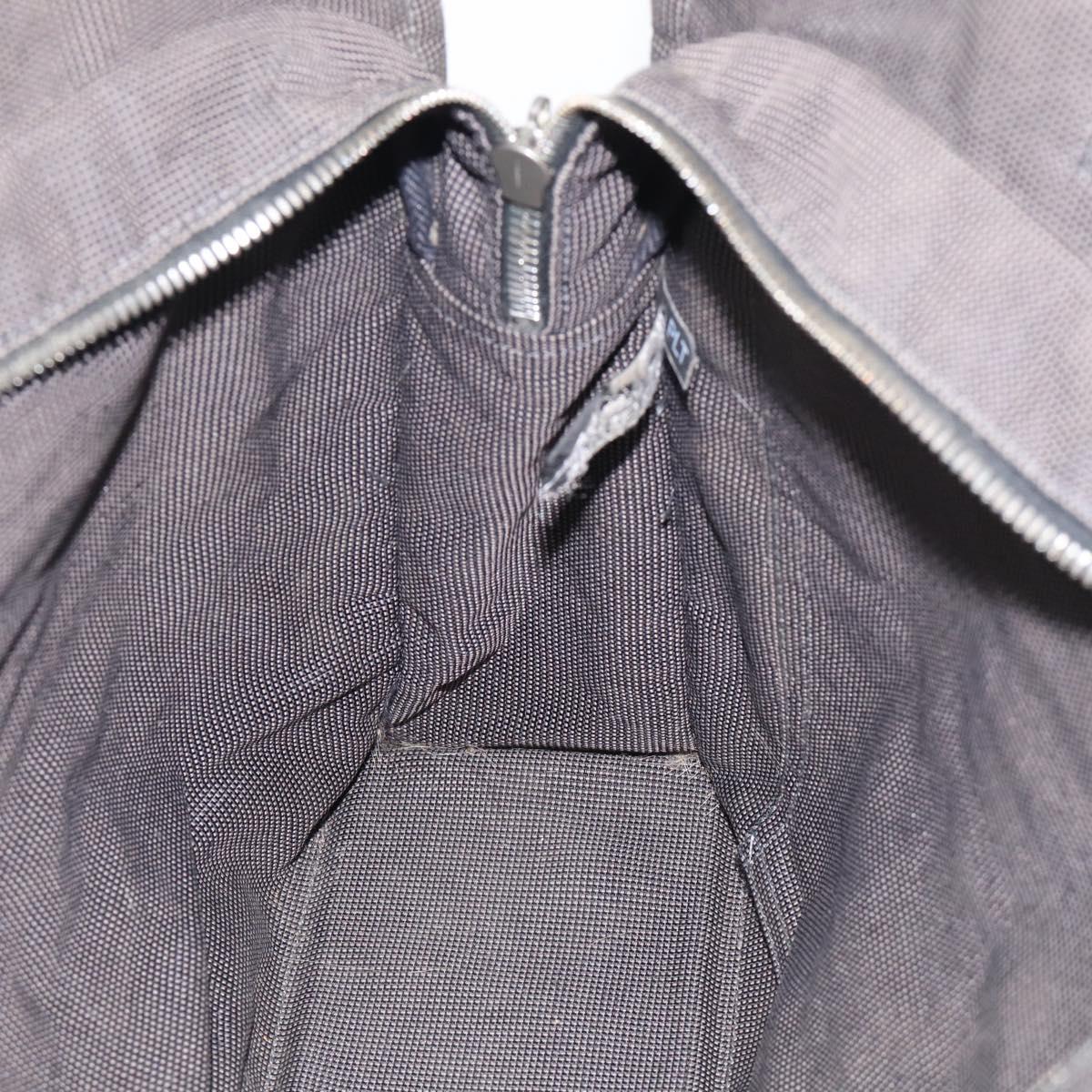 HERMES Her Line Tote MM Tote Bag Canvas Gray Silver Auth 201703