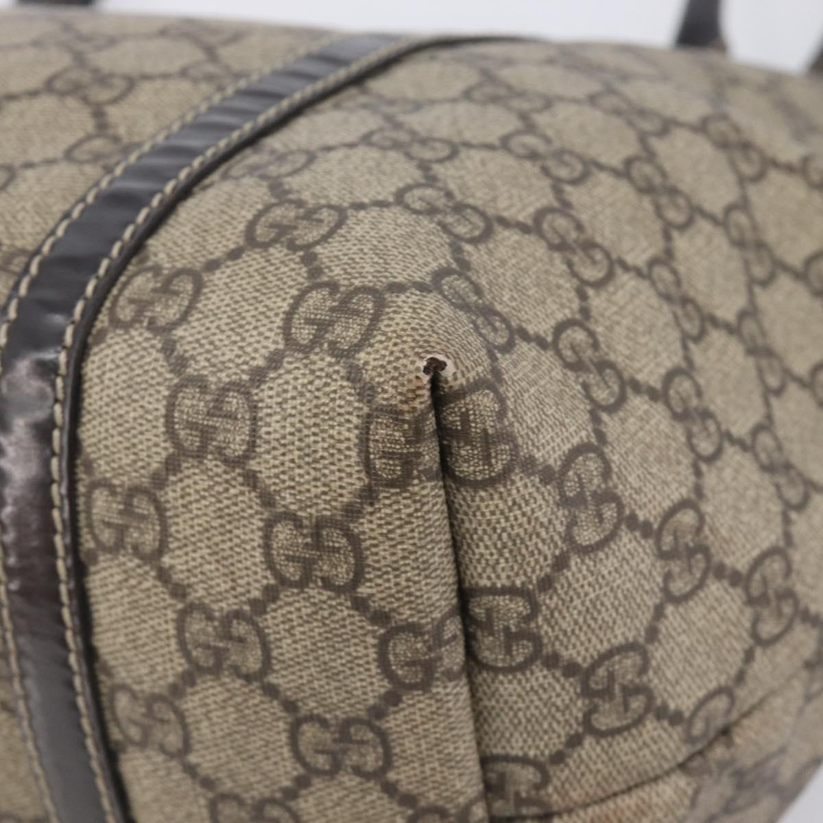GUCCI GG Supreme Tote Bag PVC Beige Gold 197953 Auth 201705