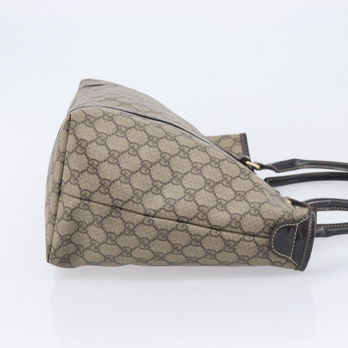 GUCCI GG Supreme Tote Bag PVC Beige Gold 197953 Auth 201705