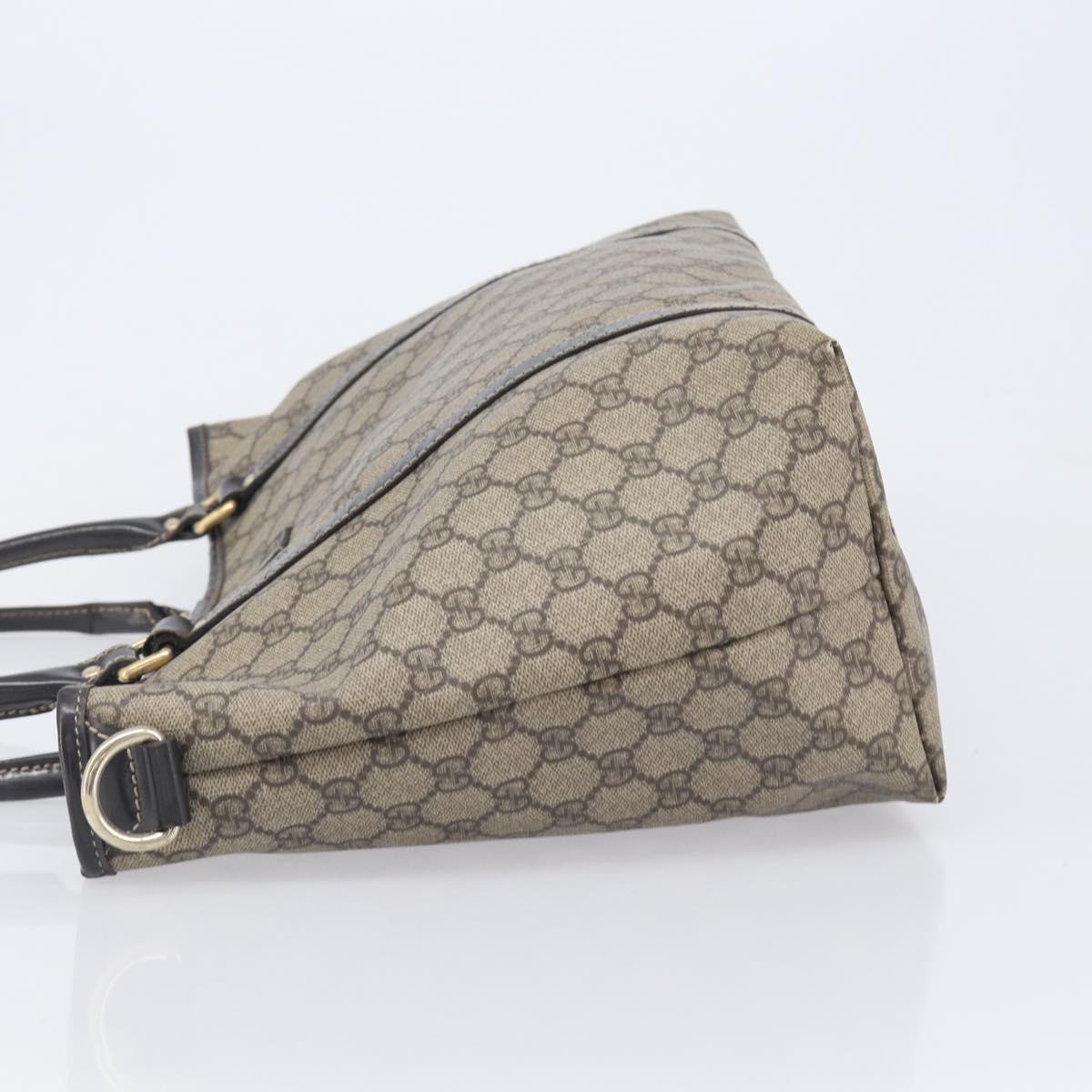GUCCI GG Supreme Tote Bag PVC Beige Gold 197953 Auth 201705