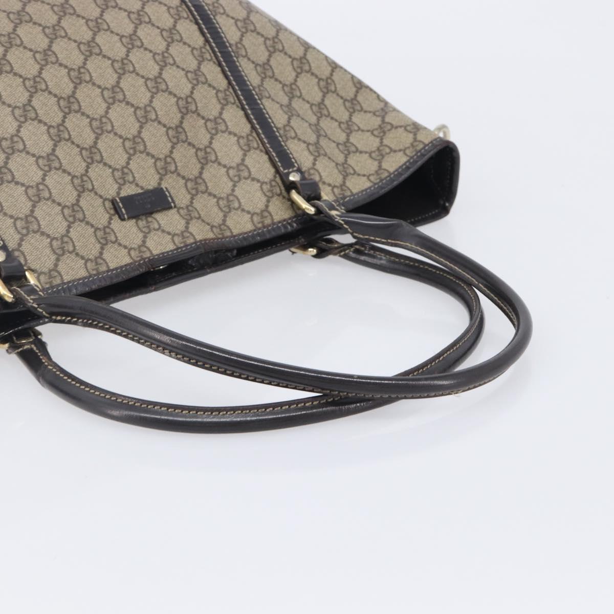 GUCCI GG Supreme Tote Bag PVC Beige Gold 197953 Auth 201705