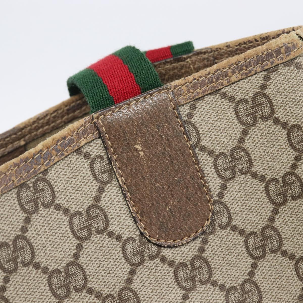 GUCCI GG Supreme Web Sherry Line Tote Bag PVC Beige 39 02 003 Auth 201706