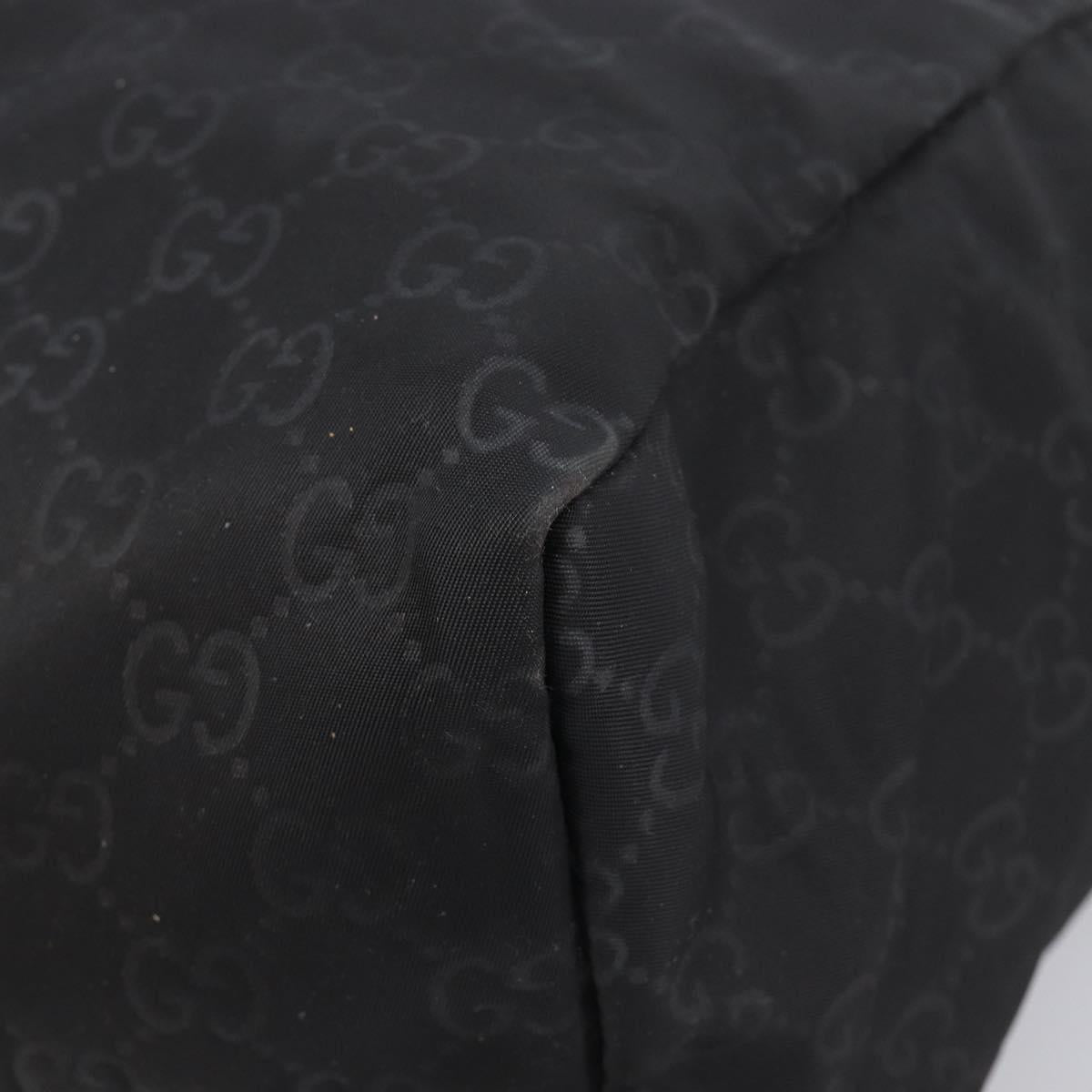 GUCCI GG Canvas Tote Bag Nylon Black 282439 Auth 201707