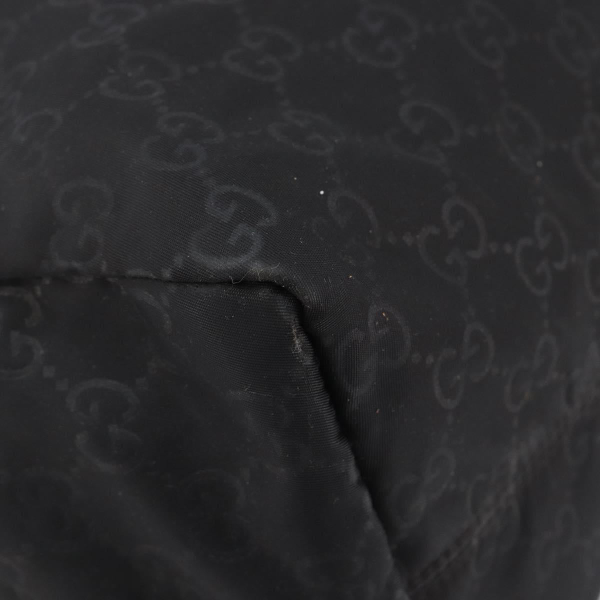 GUCCI GG Canvas Tote Bag Nylon Black 282439 Auth 201707