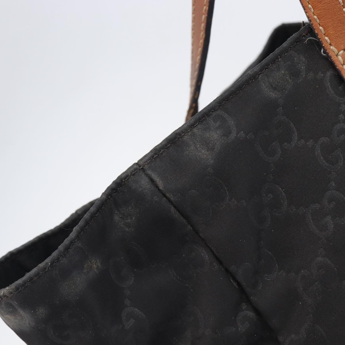 GUCCI GG Canvas Tote Bag Nylon Black 282439 Auth 201707