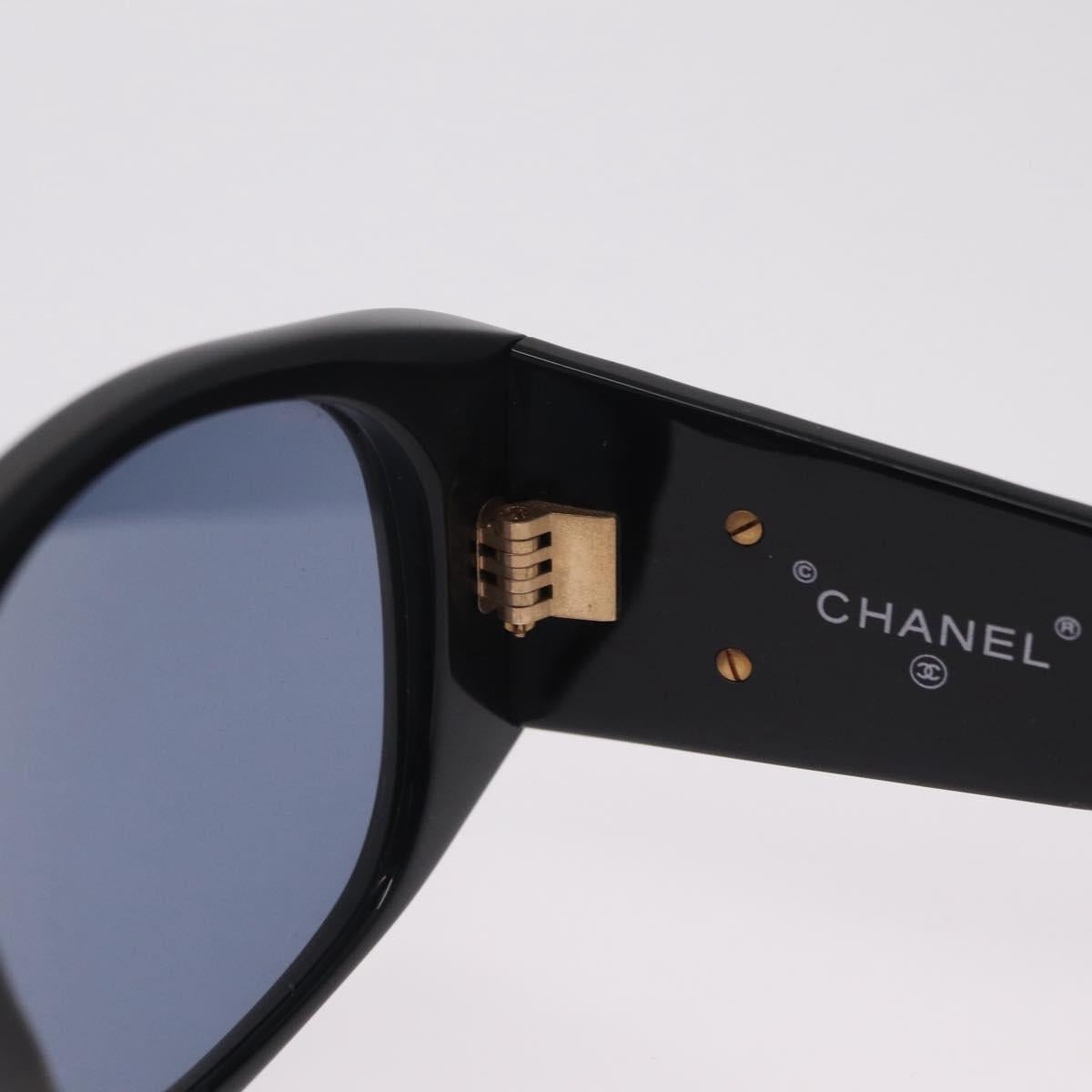 CHANEL Sunglasses metal Black CC Auth 201729M