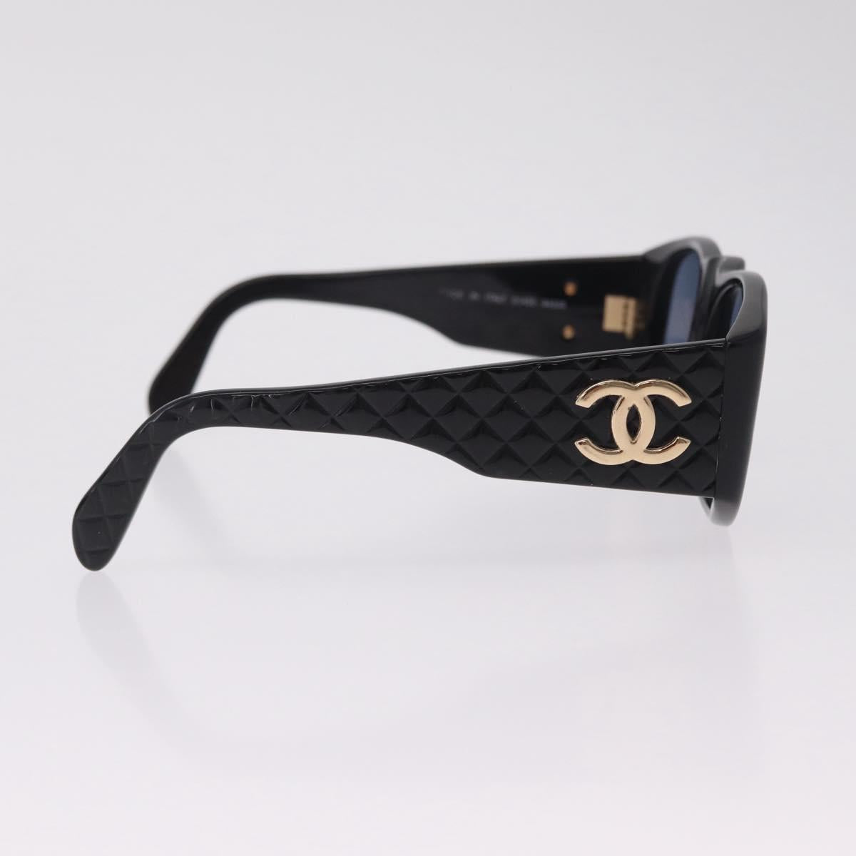 CHANEL Sunglasses metal Black CC Auth 201729M
