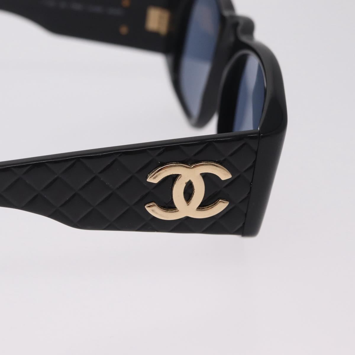 CHANEL Sunglasses metal Black CC Auth 201729M