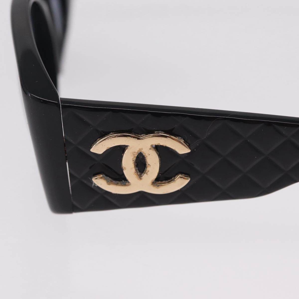 CHANEL Sunglasses metal Black CC Auth 201729M