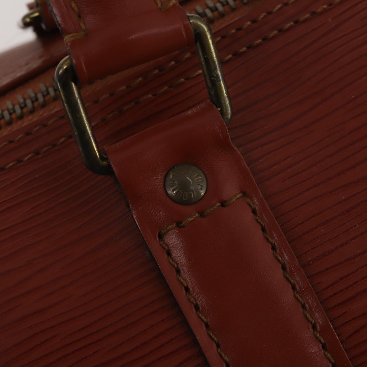 LOUIS VUITTON Epi Keepall 50 Boston Bag Brown M42968 LV Auth 201880