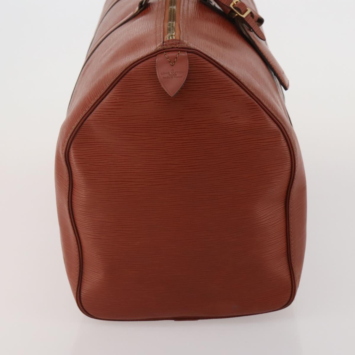 LOUIS VUITTON Epi Keepall 50 Boston Bag Brown M42968 LV Auth 201880