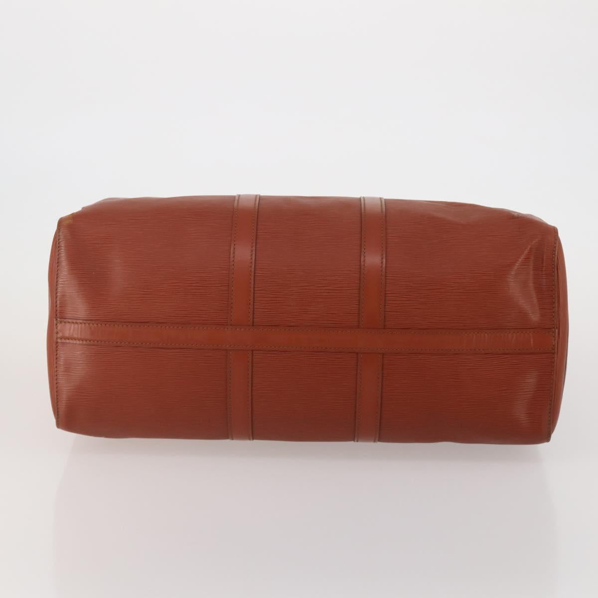 LOUIS VUITTON Epi Keepall 50 Boston Bag Brown M42968 LV Auth 201880