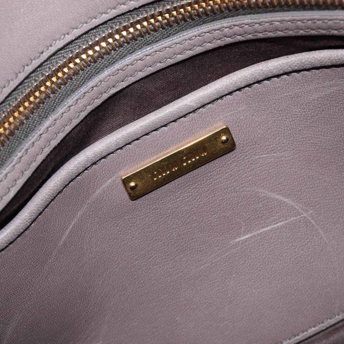 Miu Miu Matelasse Hand Bag Leather 2way Gray Gold Auth 201882V