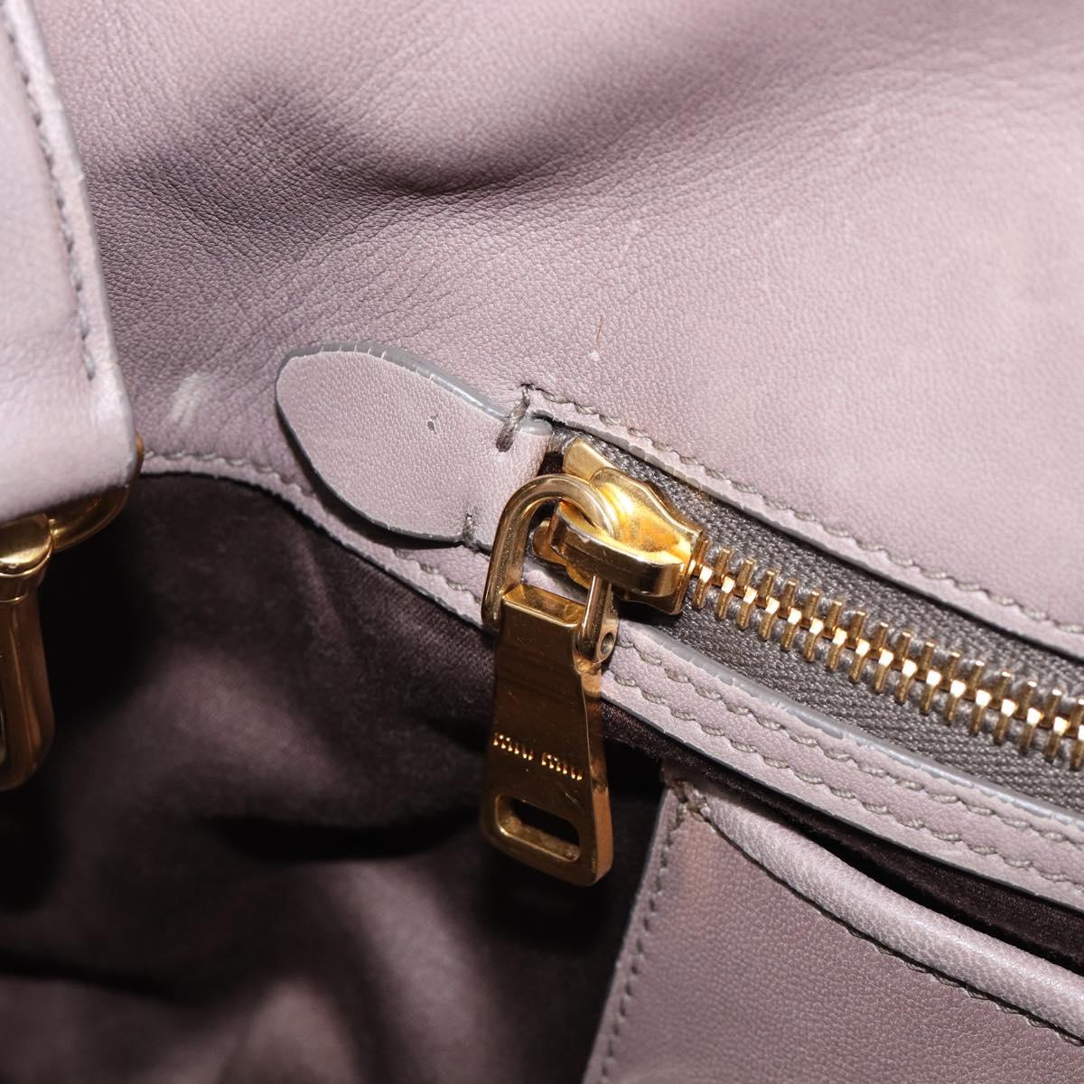 Miu Miu Matelasse Hand Bag Leather 2way Gray Gold Auth 201882V