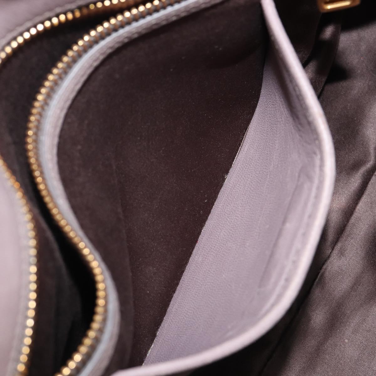 Miu Miu Matelasse Hand Bag Leather 2way Gray Gold Auth 201882V