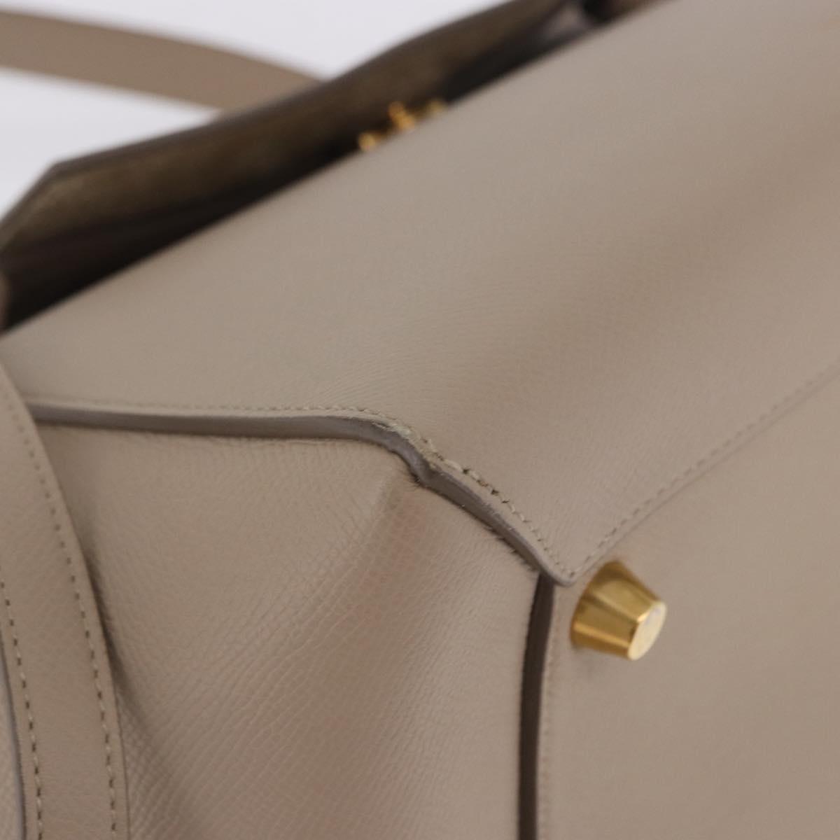 CELINE Belt Bag Hand Bag Leather Beige Gold Auth 201889V
