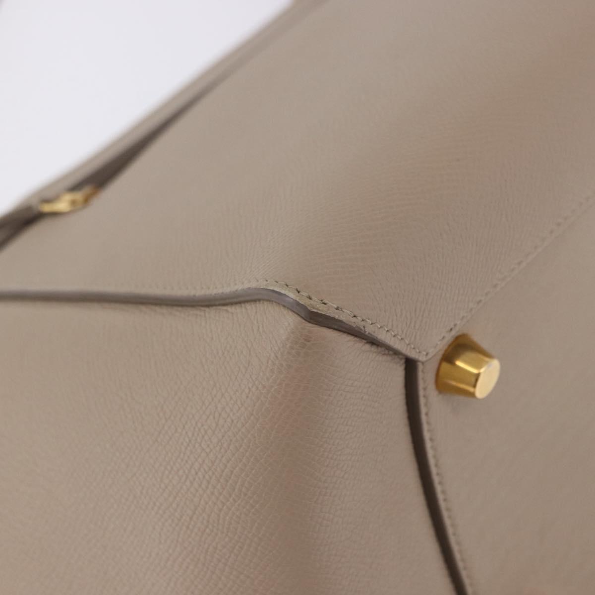 CELINE Belt Bag Hand Bag Leather Beige Gold Auth 201889V
