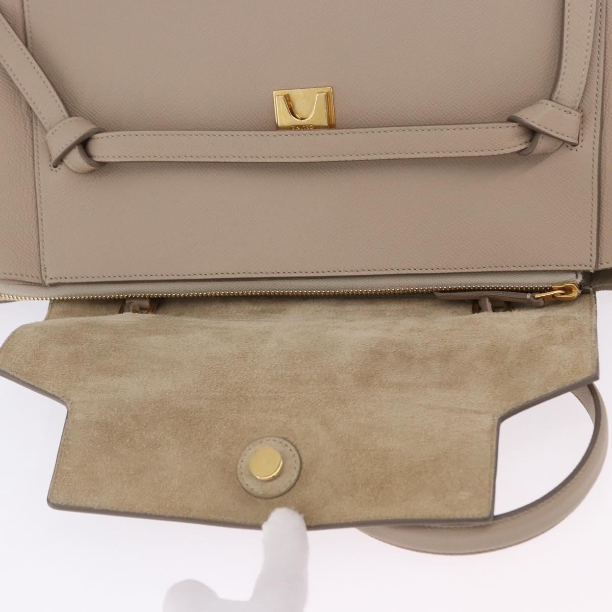 CELINE Belt Bag Hand Bag Leather Beige Gold Auth 201889V