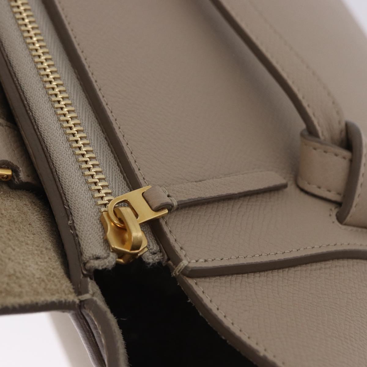 CELINE Belt Bag Hand Bag Leather Beige Gold Auth 201889V
