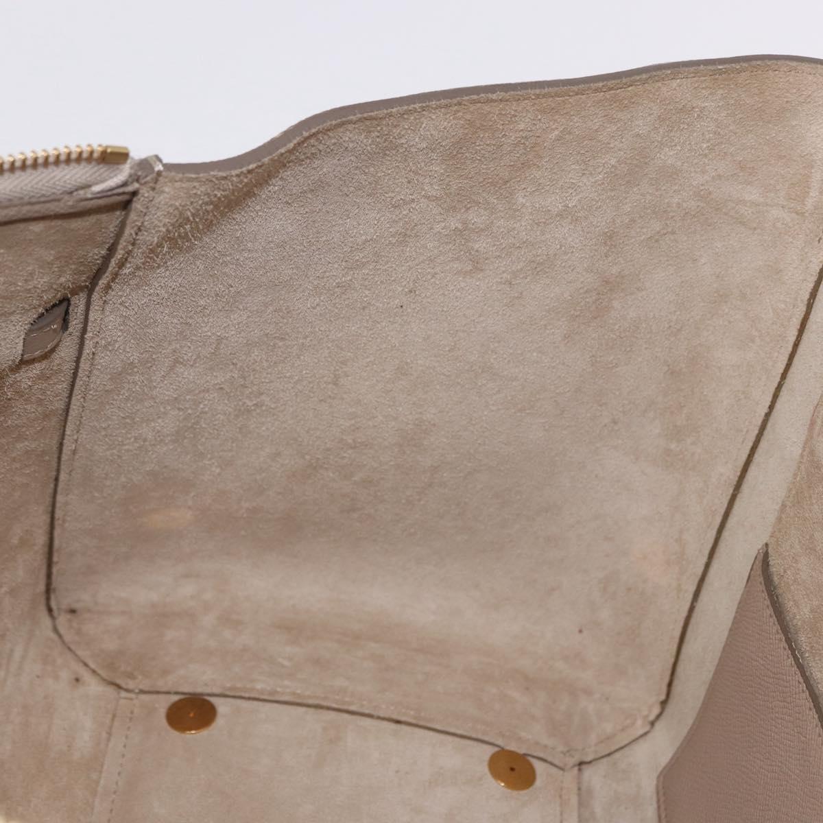 CELINE Belt Bag Hand Bag Leather Beige Gold Auth 201889V
