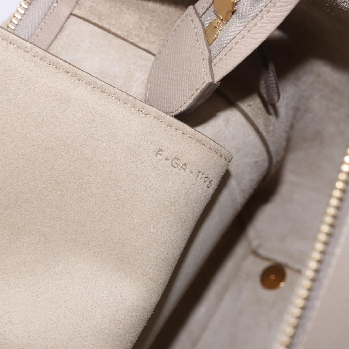 CELINE Belt Bag Hand Bag Leather Beige Gold Auth 201889V