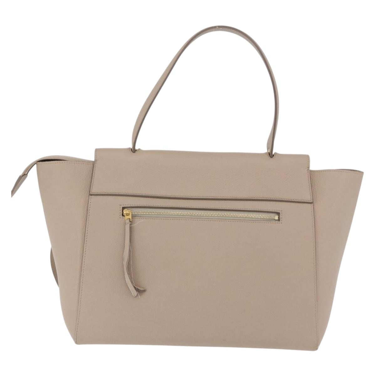 CELINE Belt Bag Hand Bag Leather Beige Gold Auth 201889V