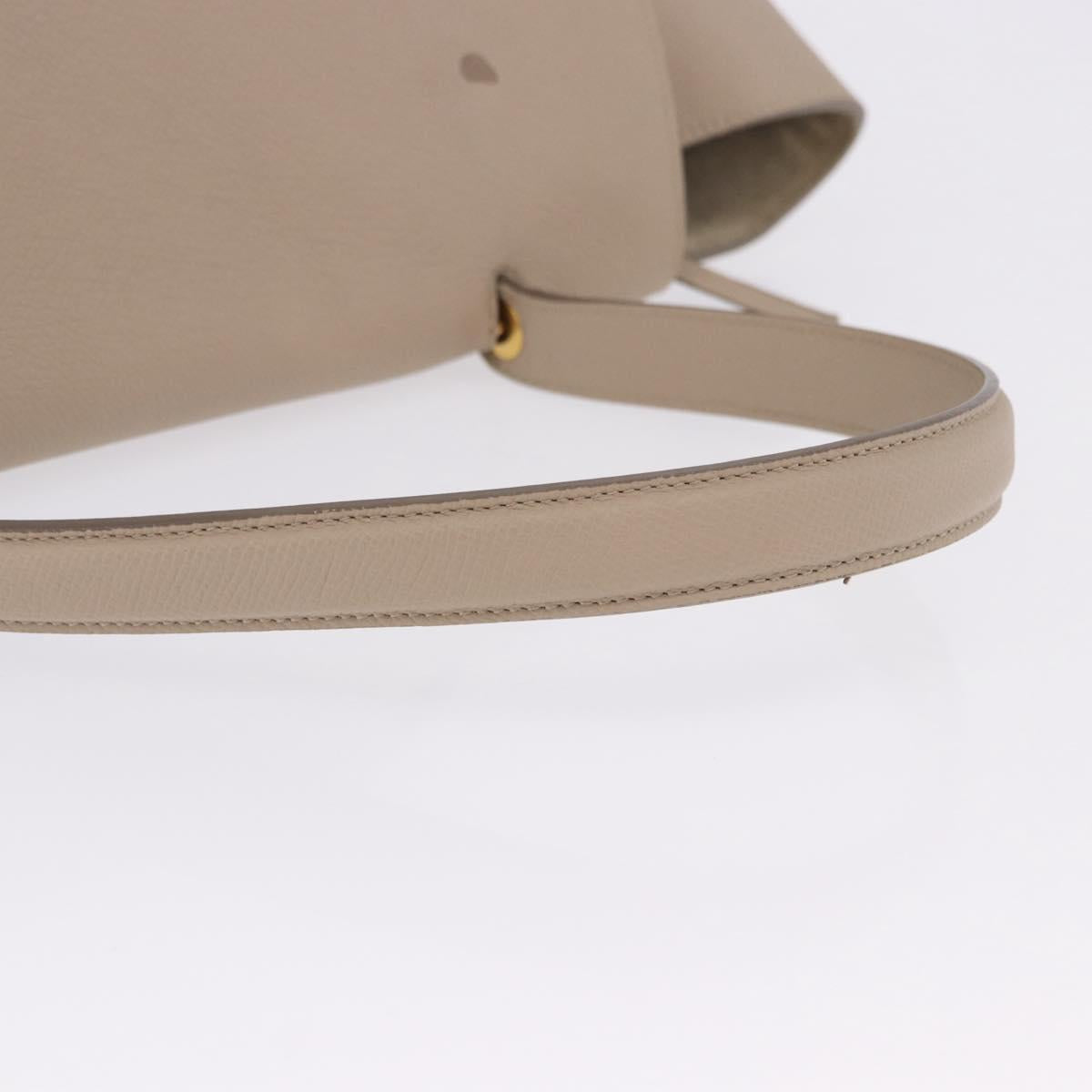 CELINE Belt Bag Hand Bag Leather Beige Gold Auth 201889V
