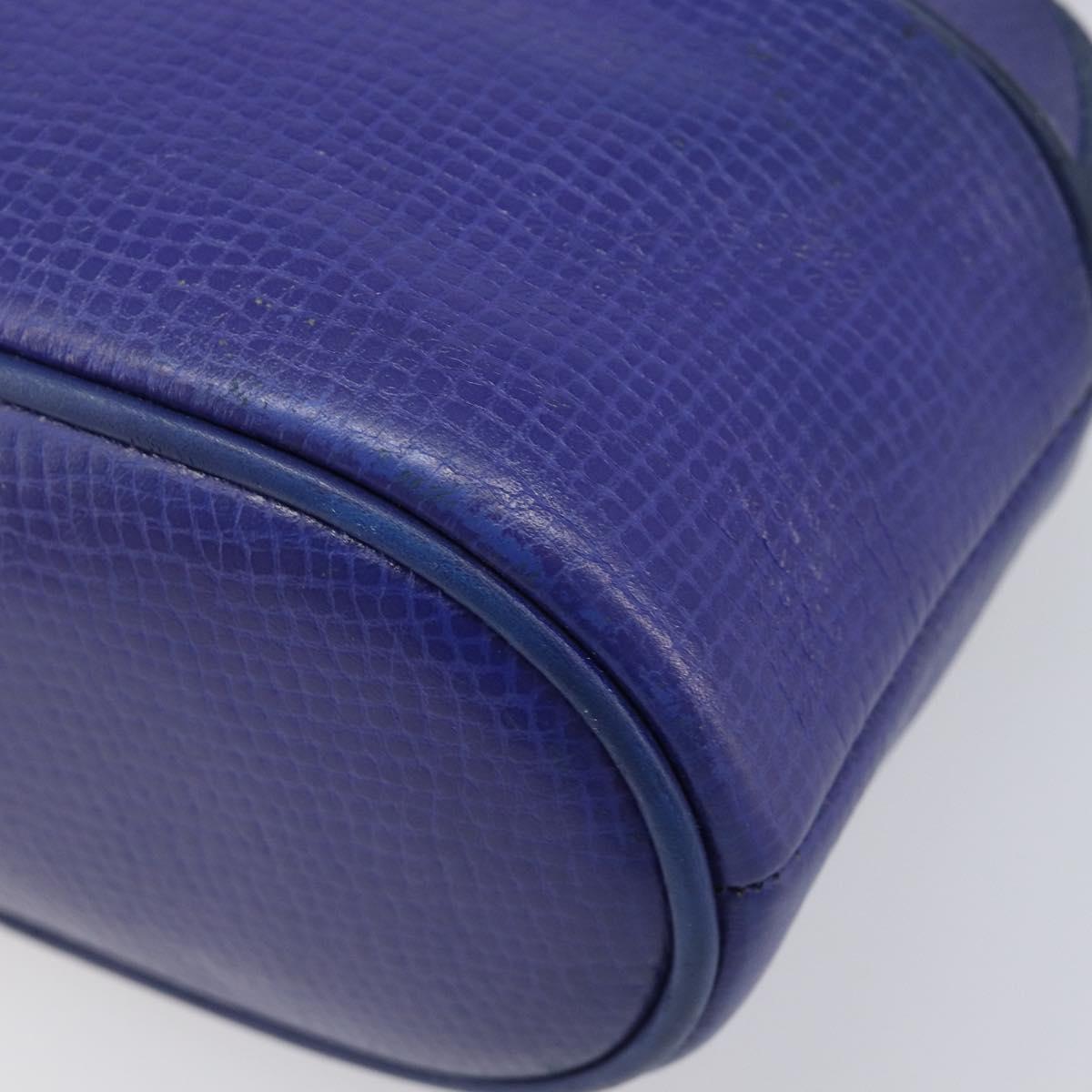 Christian Dior Hand Bag Leather 2way Blue Gold Auth 201892