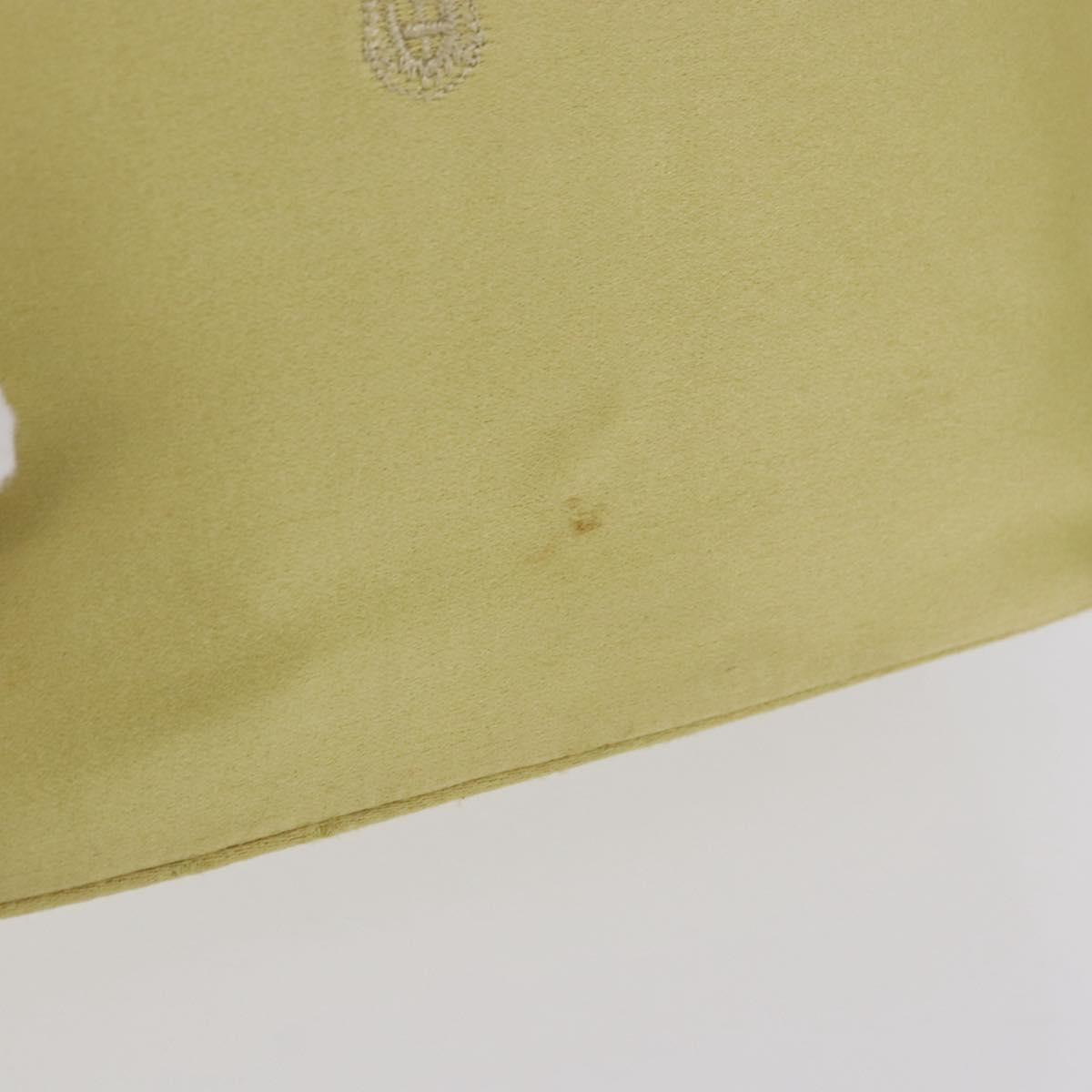 PRADA Hand Pouch Satin Yellow Gold Auth 201895